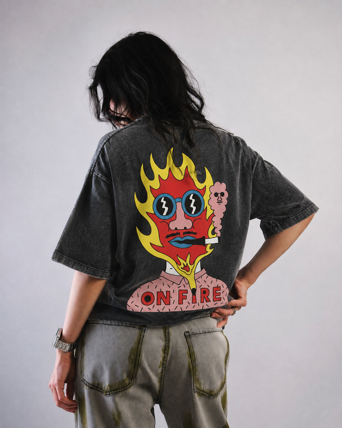 ON FIRE — Oversized Tee