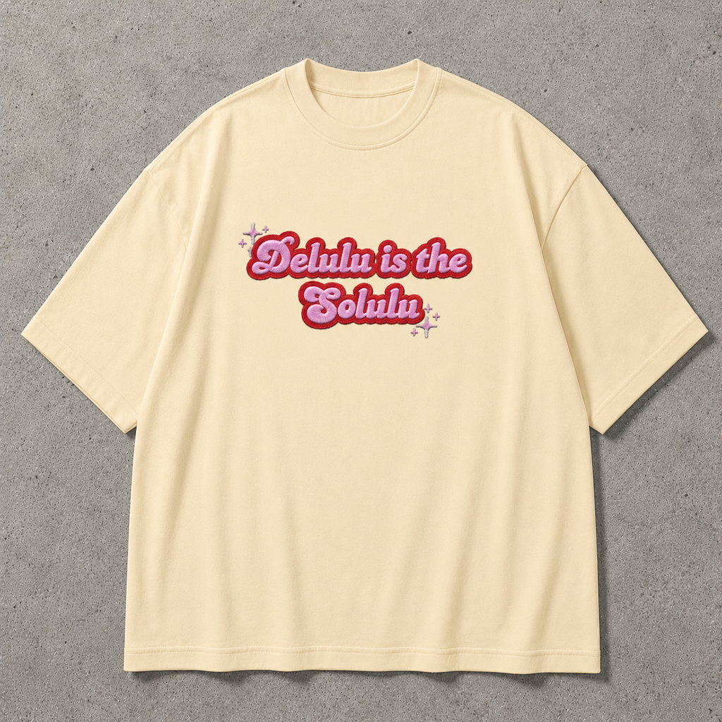 DELULU IS THE SOLULU  embroidered tee