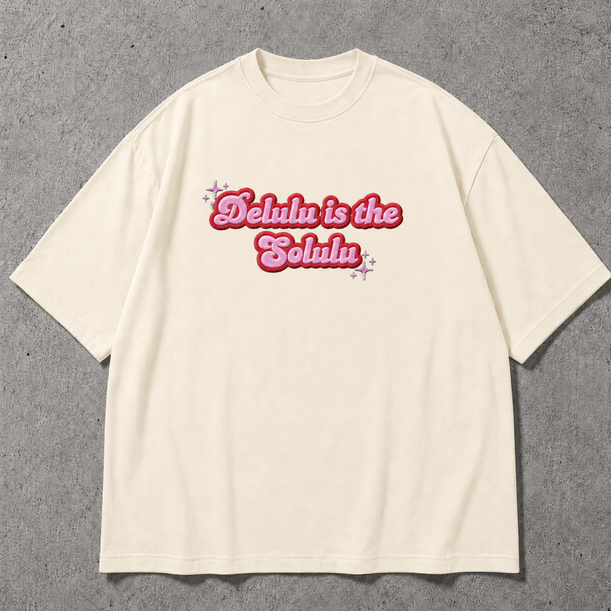 DELULU IS THE SOLULU  embroidered tee
