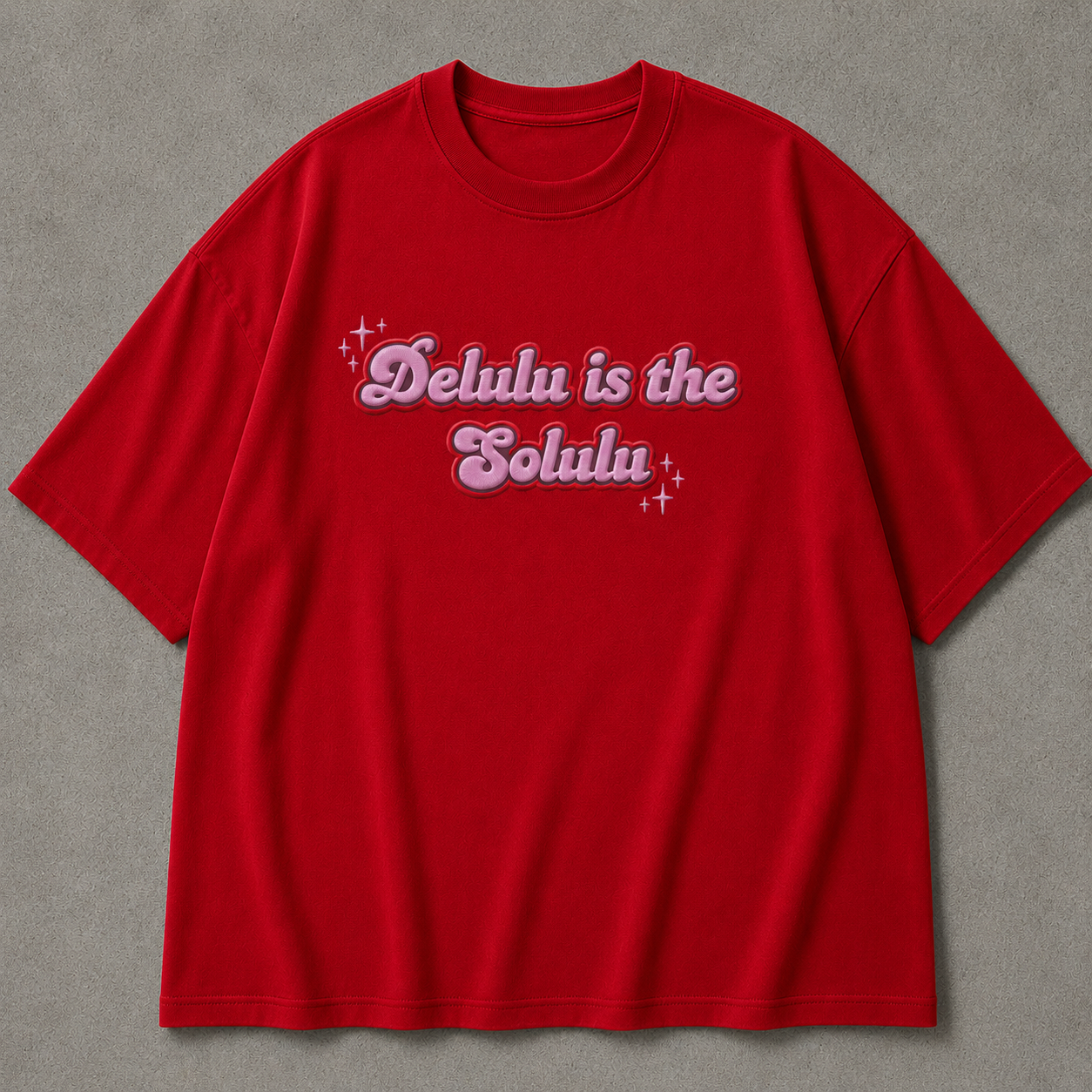 DELULU IS THE SOLULU  embroidered tee