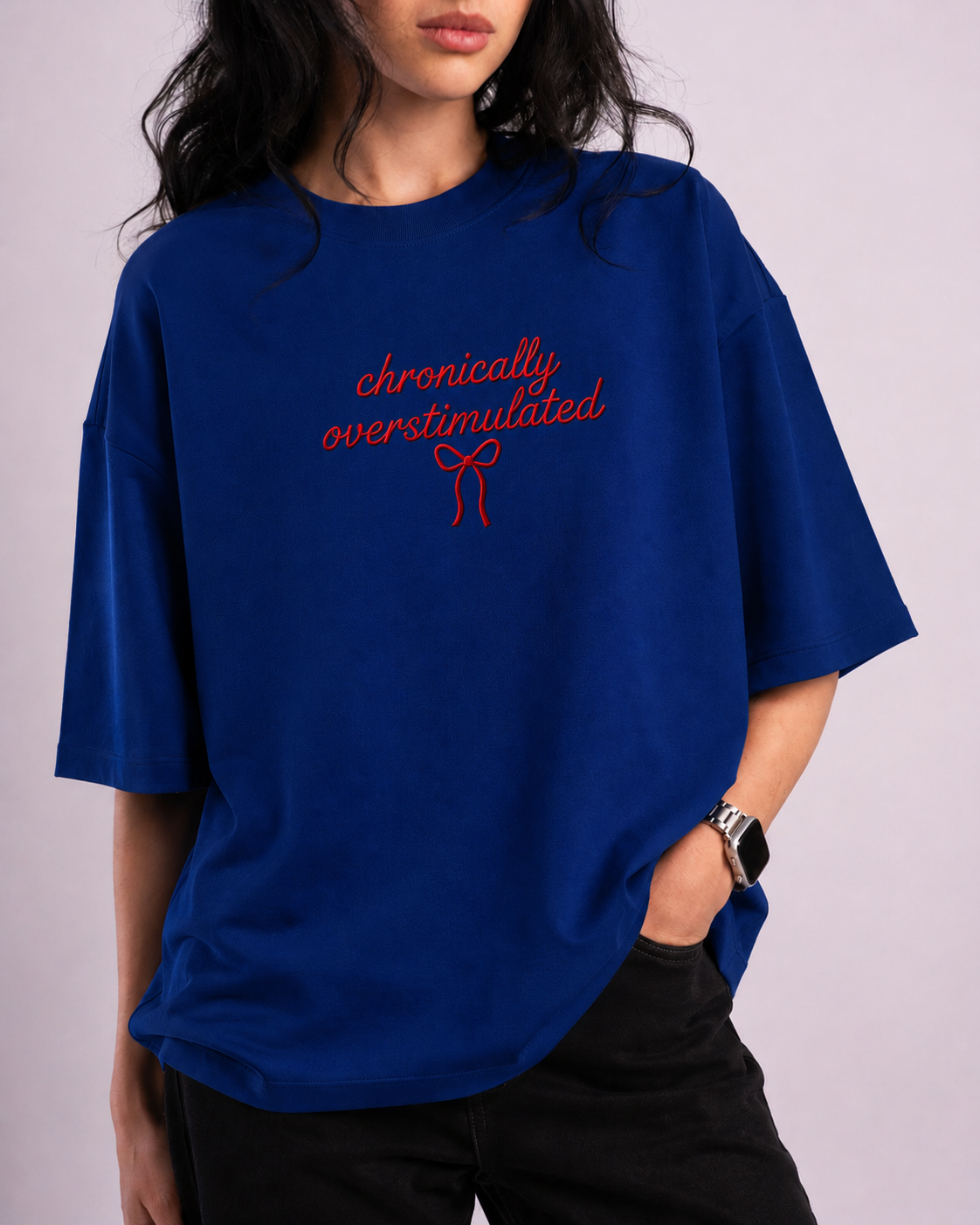 CHRONICALLY OVERSTIMULATED embroidered tee