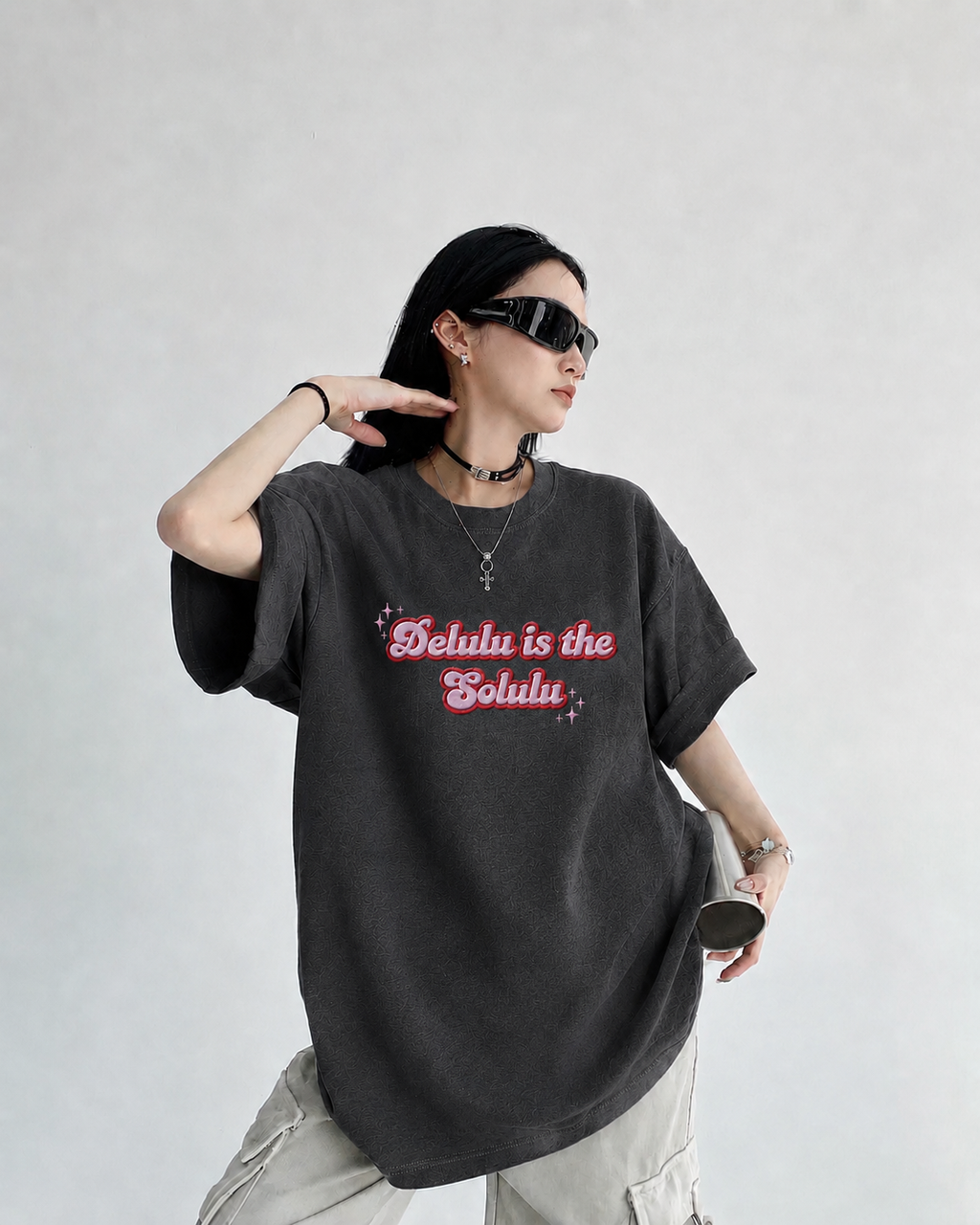 DELULU IS THE SOLULU  embroidered tee