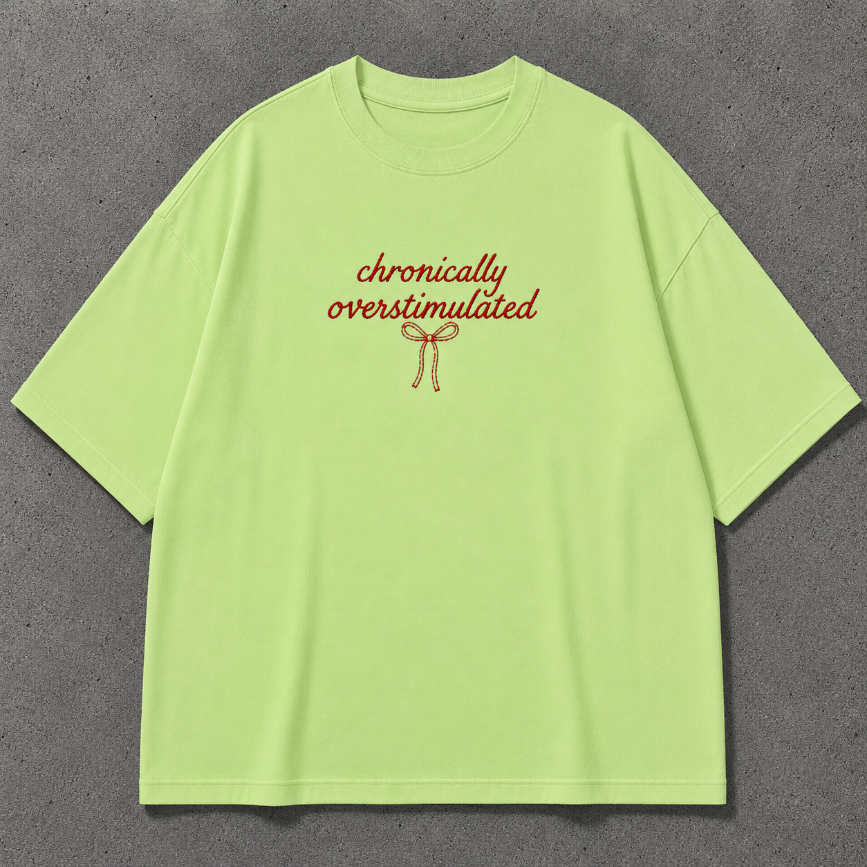 CHRONICALLY OVERSTIMULATED embroidered tee