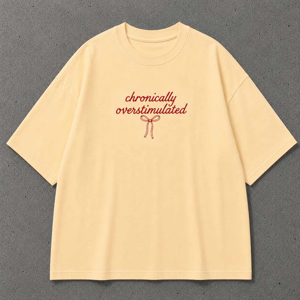 CHRONICALLY OVERSTIMULATED embroidered tee