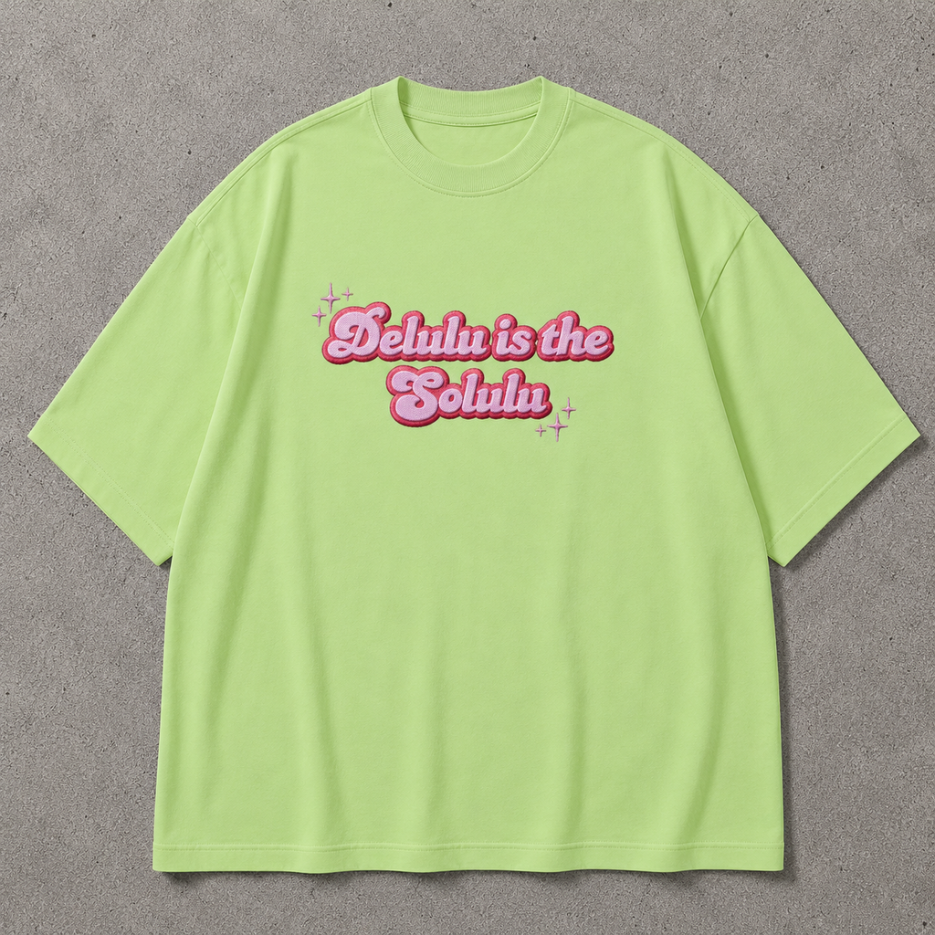 DELULU IS THE SOLULU  embroidered tee