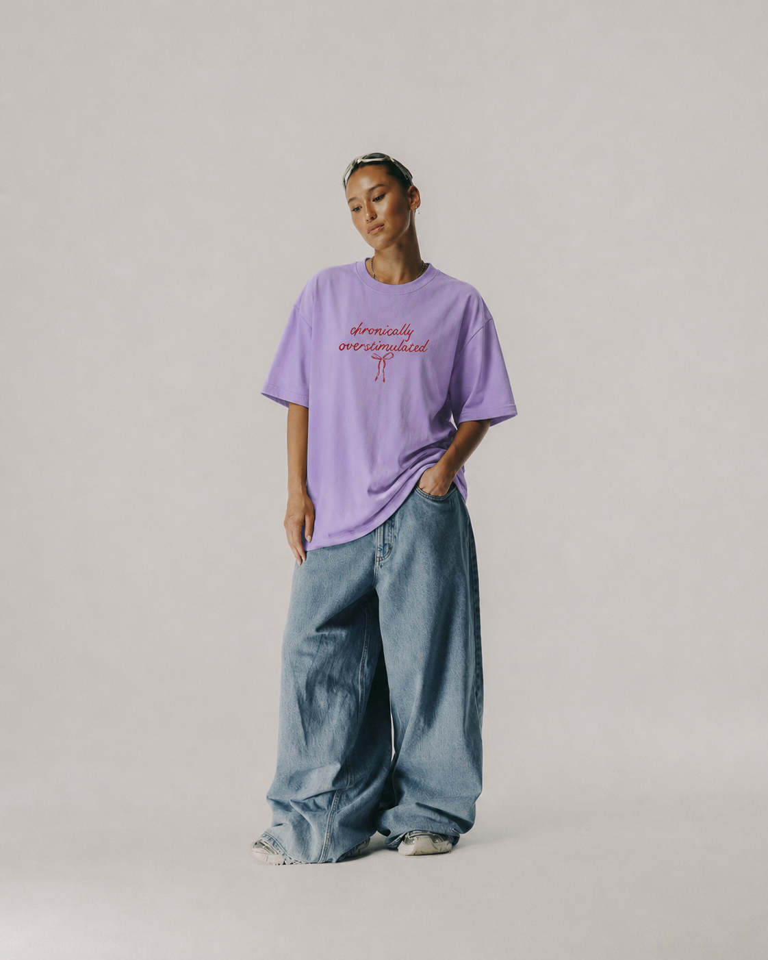 CHRONICALLY OVERSTIMULATED embroidered tee