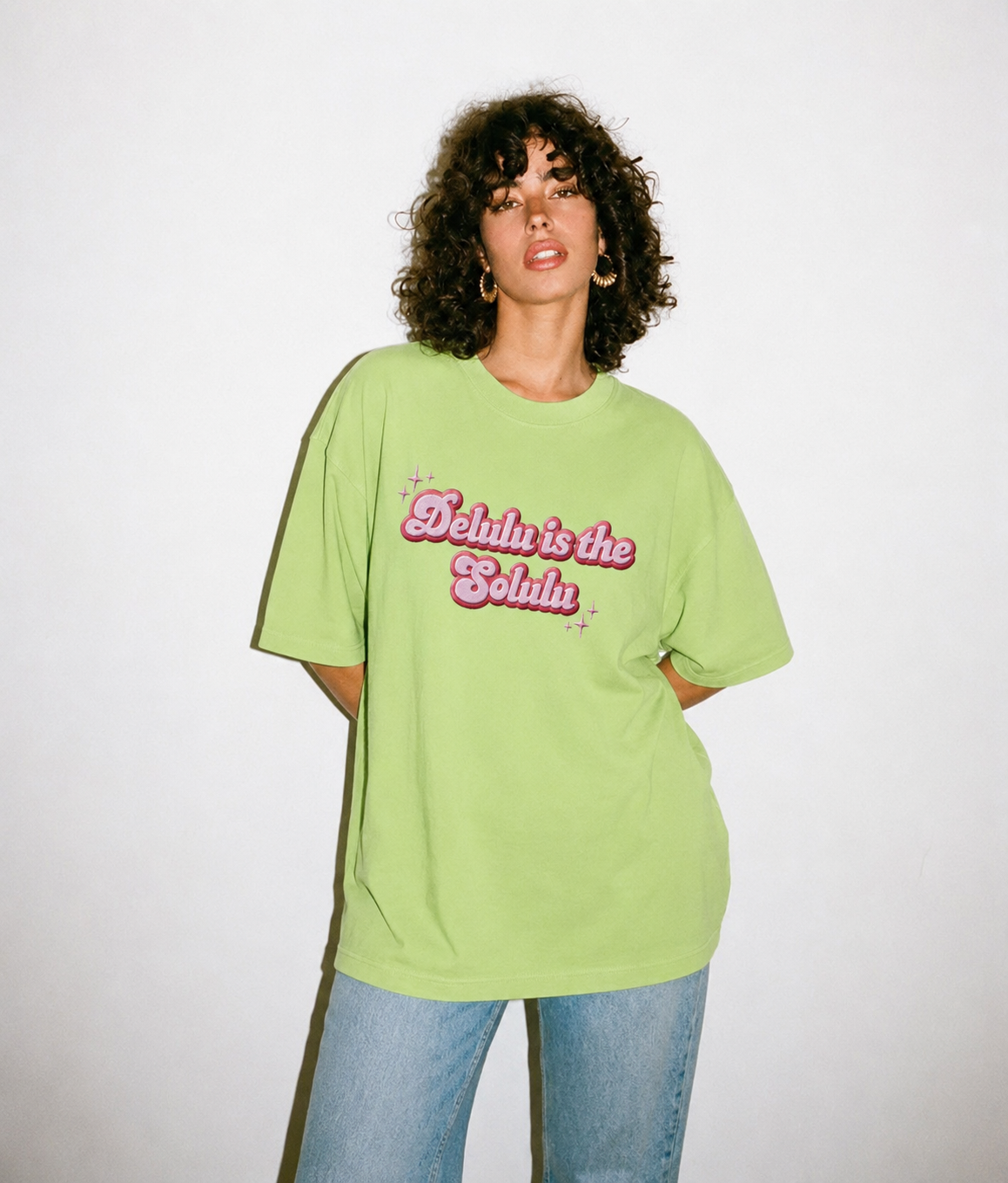 DELULU IS THE SOLULU  embroidered tee