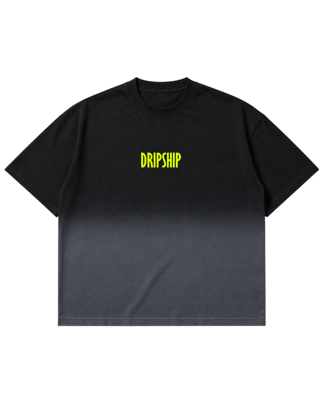 Black Ombré Wash Boxy Fit T-shirt Front Design