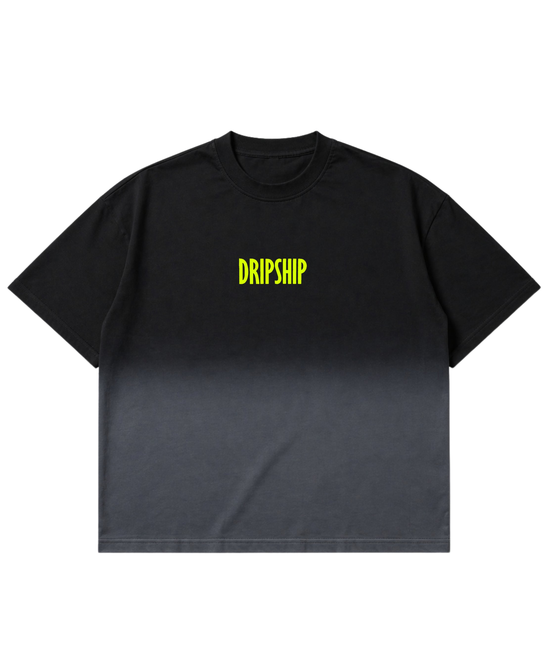 Black Ombré Wash Boxy Fit T-shirt Front Design