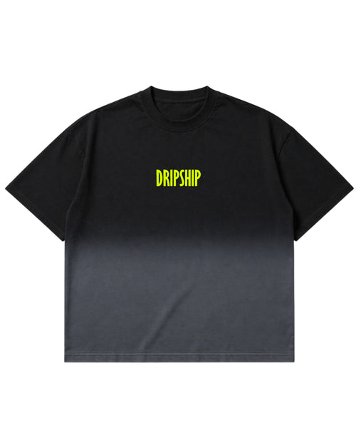 Black Ombré Wash Boxy Fit T-shirt Front Design