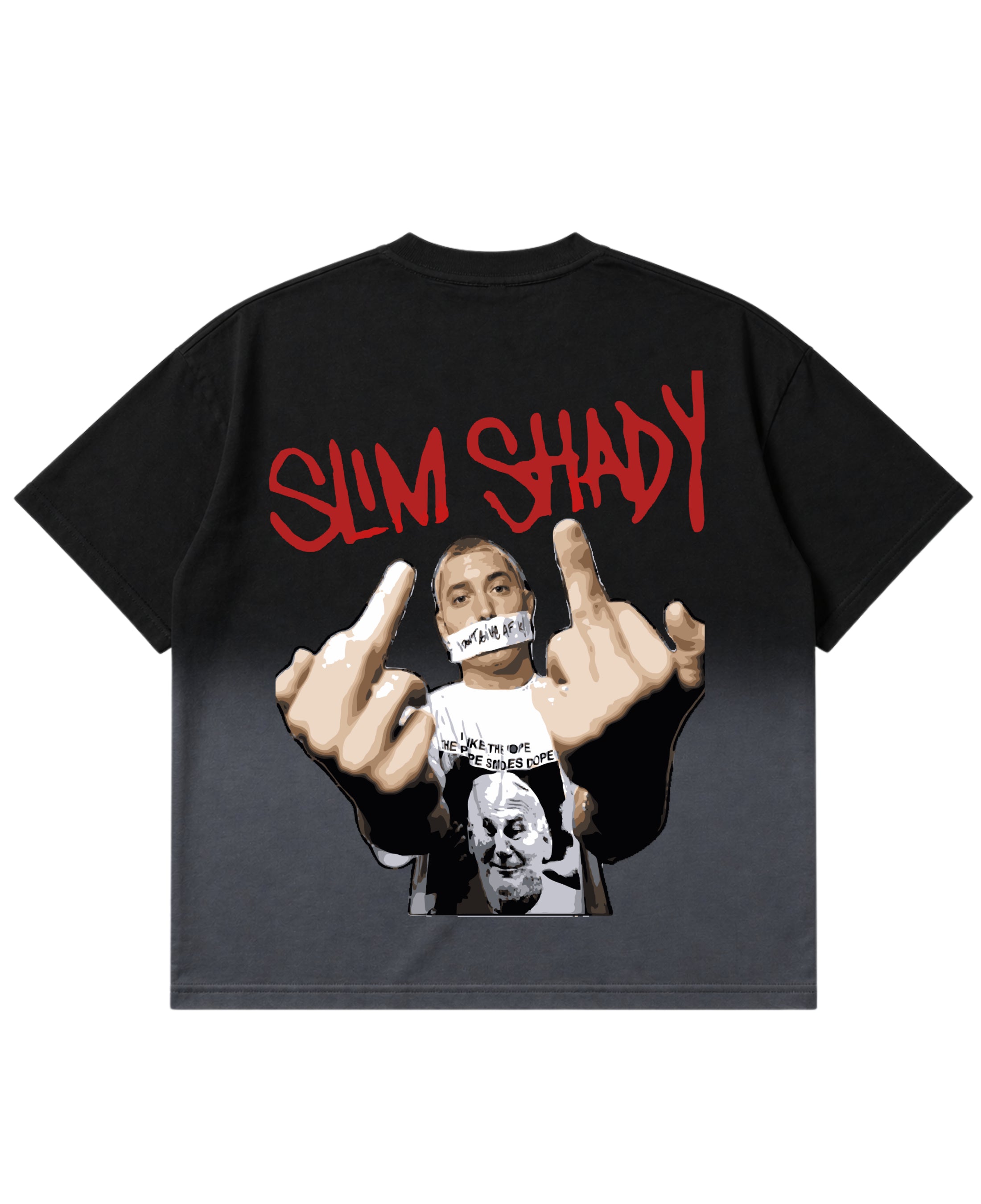 Black Ombré Wash Boxy Fit T-shirt Back Design