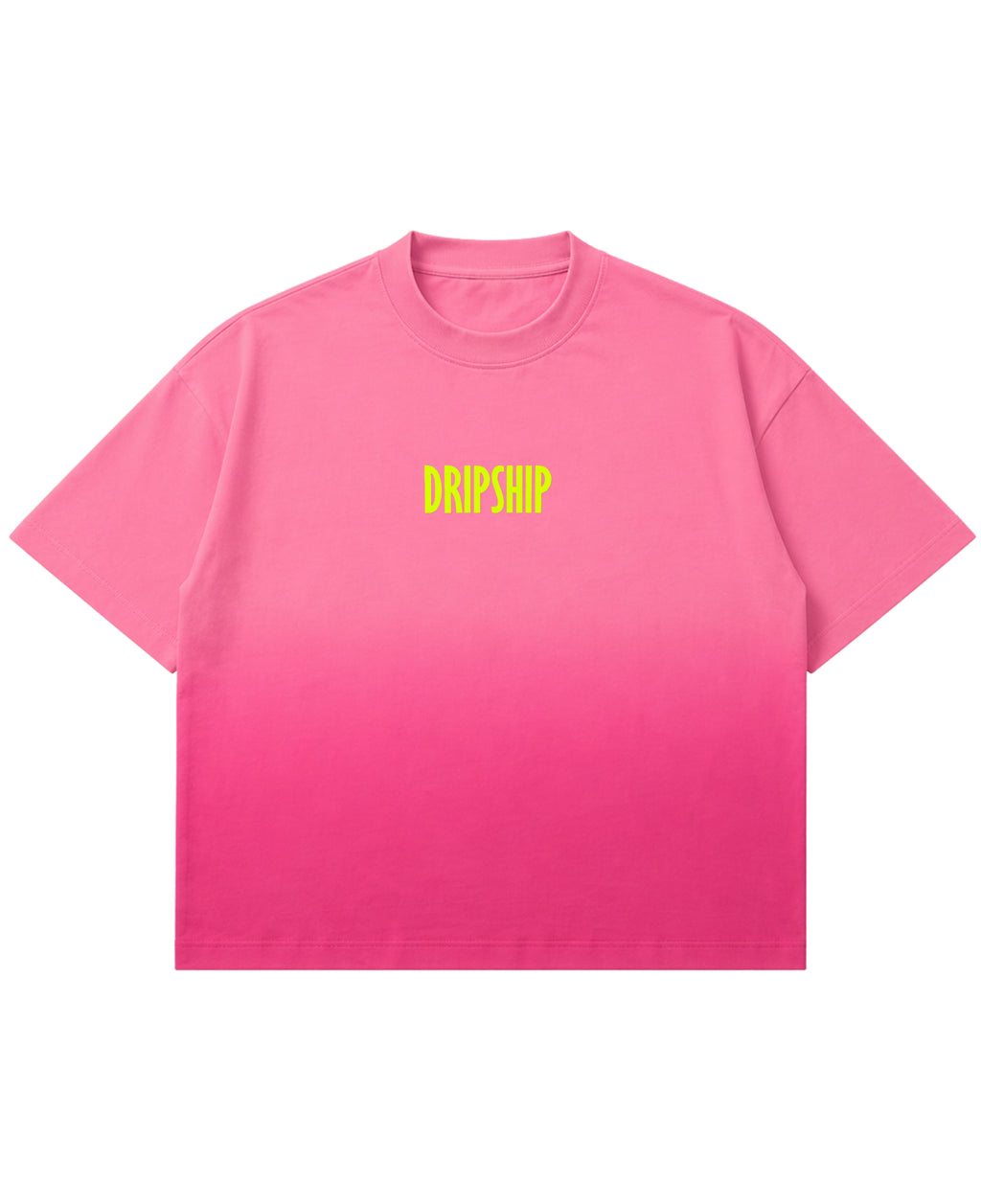 Pink Sunfade Ombré Wash Boxy Fit T-shirt Front Design