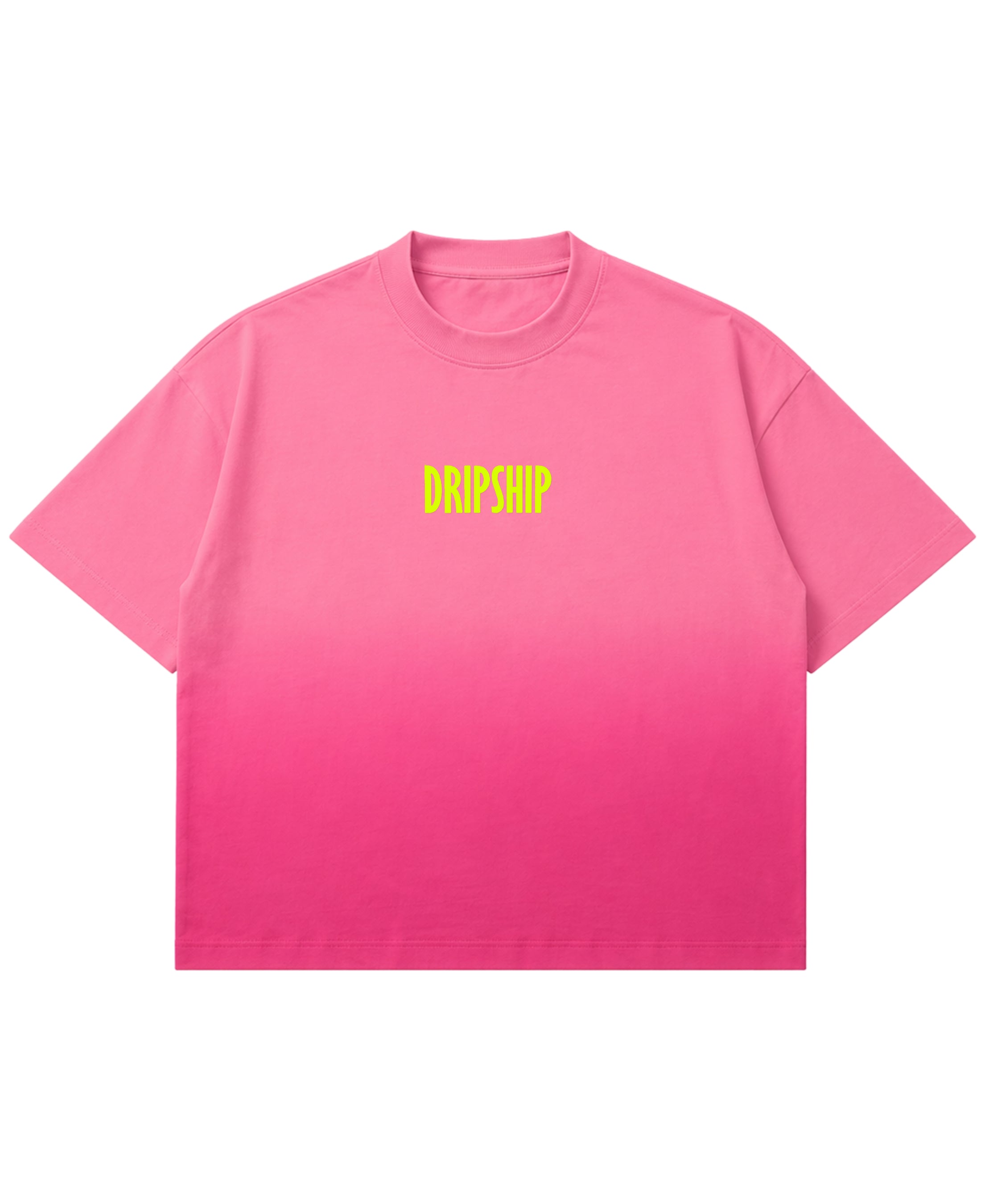 Pink Sunfade Ombré Wash Boxy Fit T-shirt Front Design